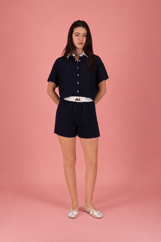 SET CAMISA MANGA CORTA CON SHORT NEGRO
